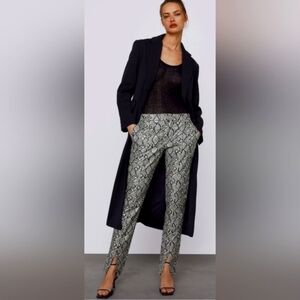 Zara Snakeskin Faux Leather Straight Leg Pants XS